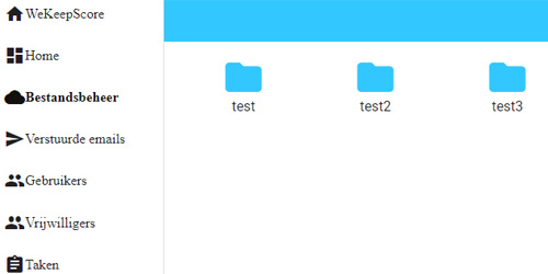Voorbeeld van het WeKeepScore bestandsbeheer.