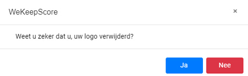 De bevestiging voordat het logo verwijderd word