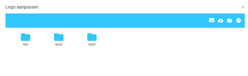 Het scherm om een logo te selecteren