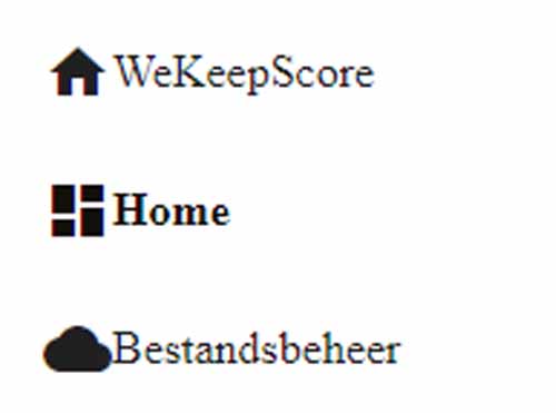 Het bovenste gedeelte van de menu balk van het hoofdmenu