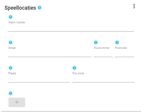 Nieuwe speellocatie invoeren