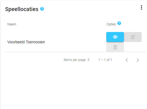 De locatie om de speellocaties aan te passen