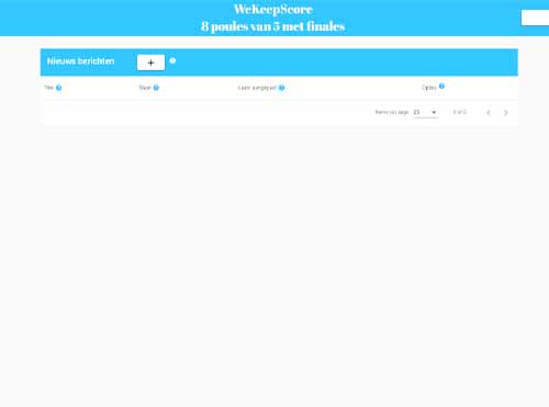 Toernooi website - nieuwsberichten