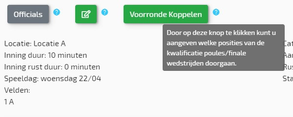 Meerder WeKeepScore hulp symbolen bij verschillende functies van de software